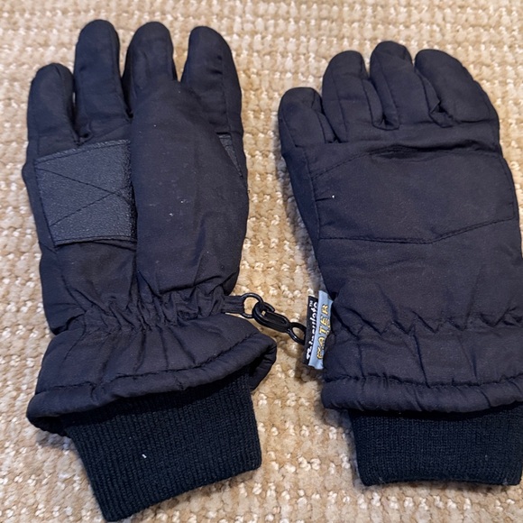 Boys Size M/L Black Waterproof Thinsulate Winter Gloves - Picture 5 of 5
